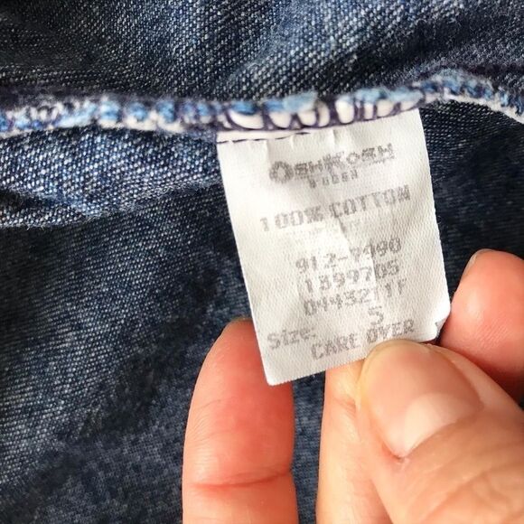 Vintage Oshkosh dark wash denim dress jumper 5T - Picture 4 of 6